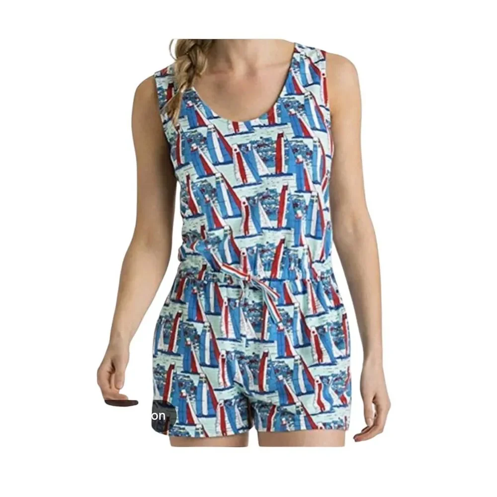 Vineyard Vines Medium Americas Cup Scoop Neck Short Romper